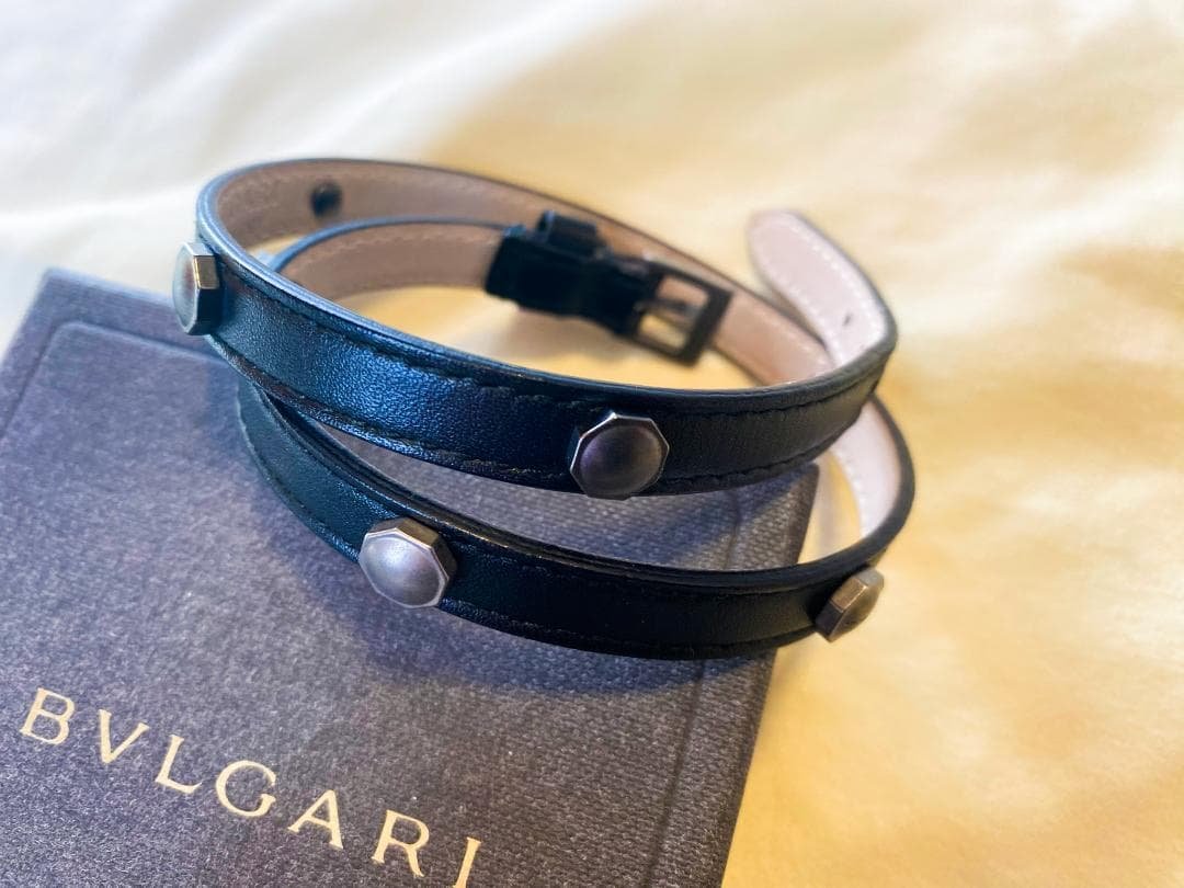 美品　BVLGARI　ブルガリ　レザーブレスレット