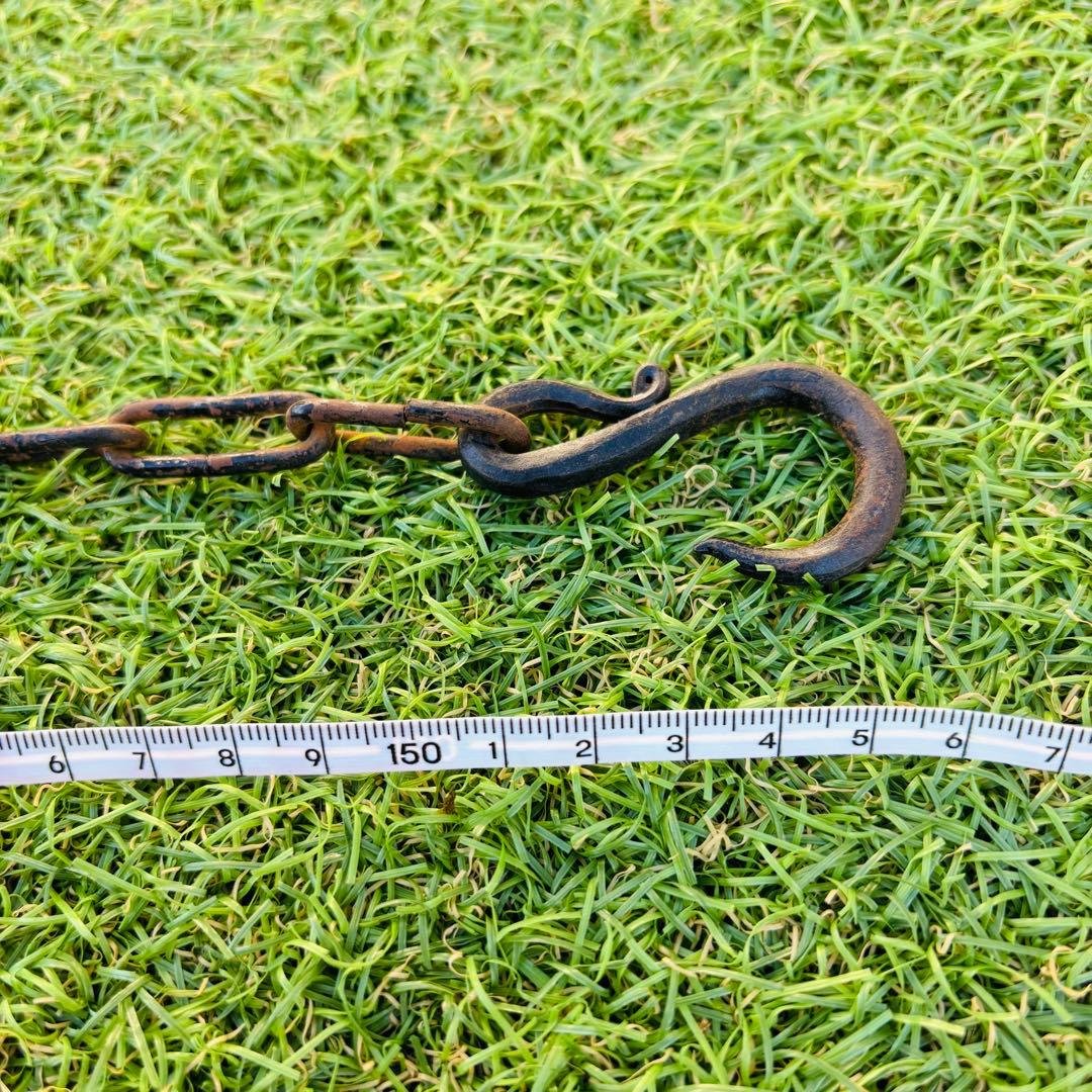 囲炉裏　自在鉤　分銅　囲炉裏小道具　天秤棒　堀如真 銅製 鯉型 風鎮　栓抜き